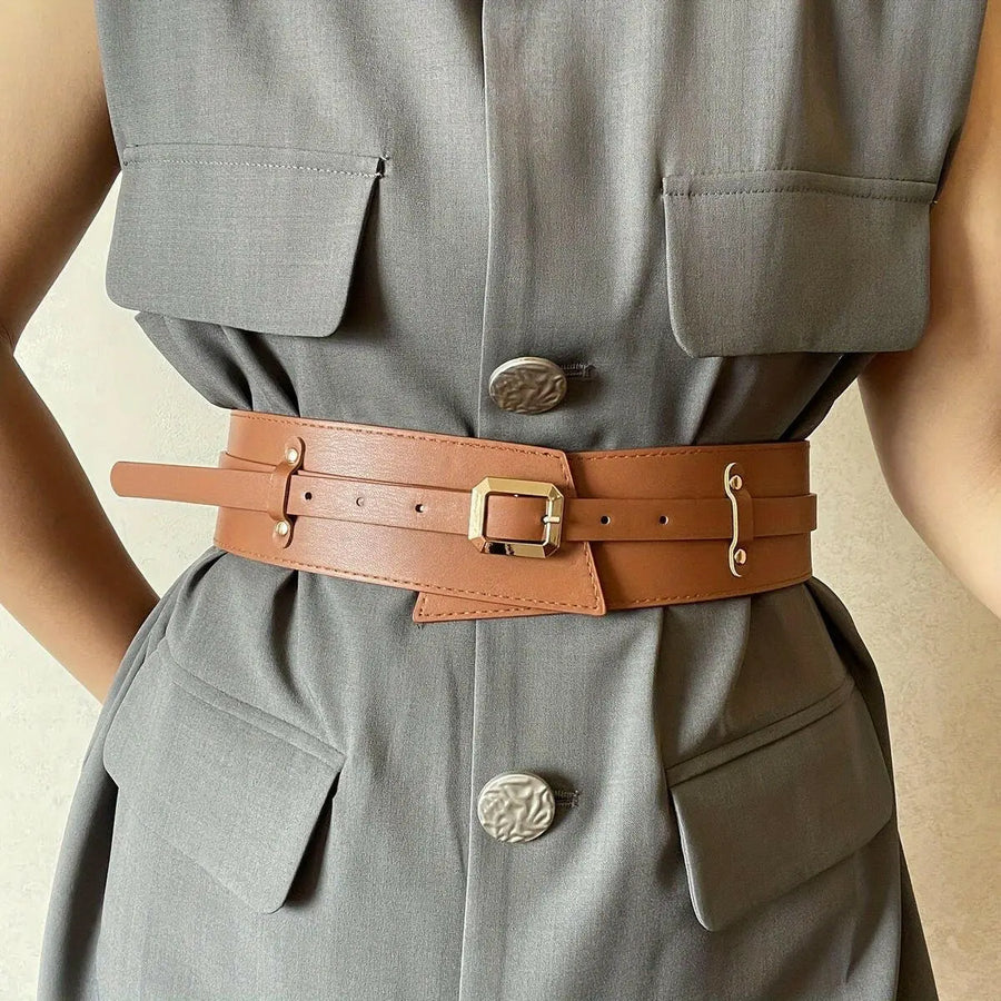 Criss Cross Tan Belt for Women | Double Layer Waist Belt
