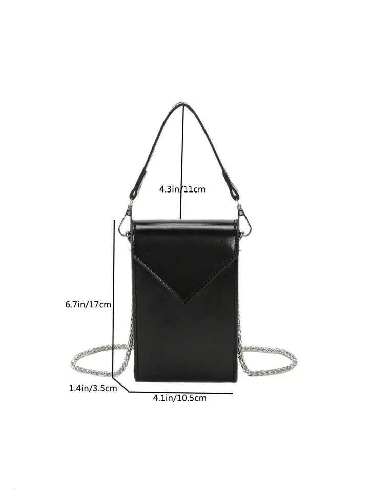 Minimalistic Black Mobile Bag.
