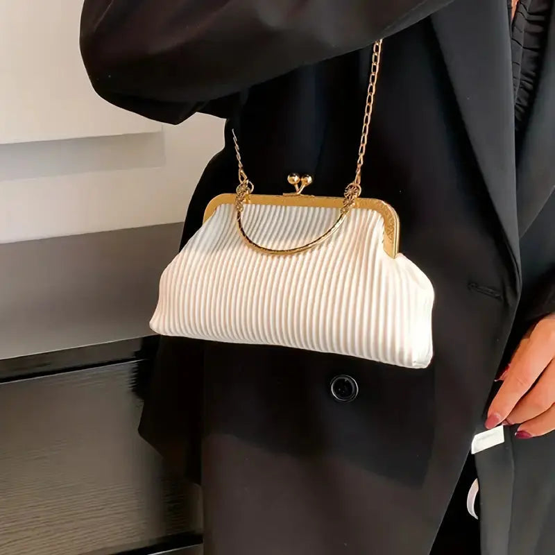 French Style White Handbag.