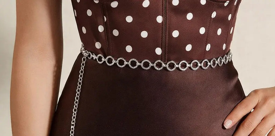 Round Chain Rhinestone Belt
