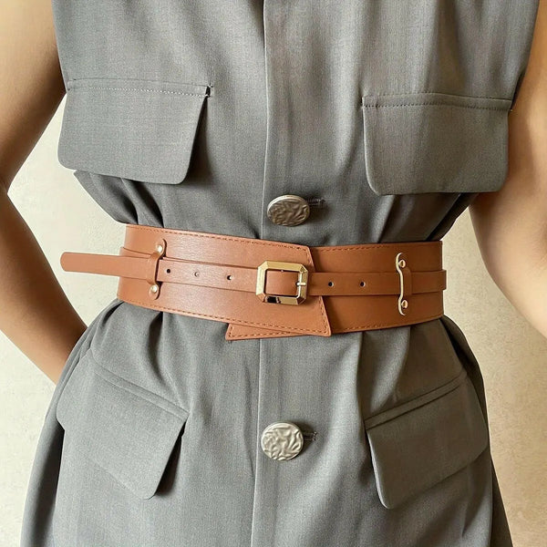 Criss Cross Tan Belt for Women | Double Layer Waist Belt