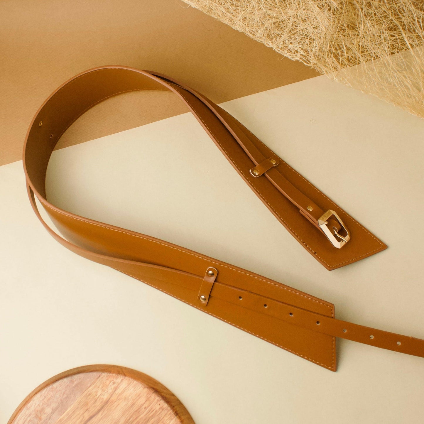 Criss Cross Tan Belt for Women in India 3