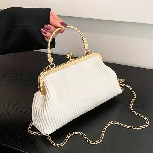 French Style White Handbag.