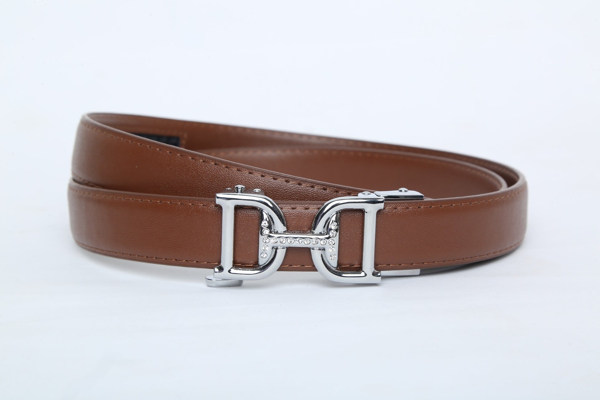 SSN Doves Silver Auto Lock Tan Belt