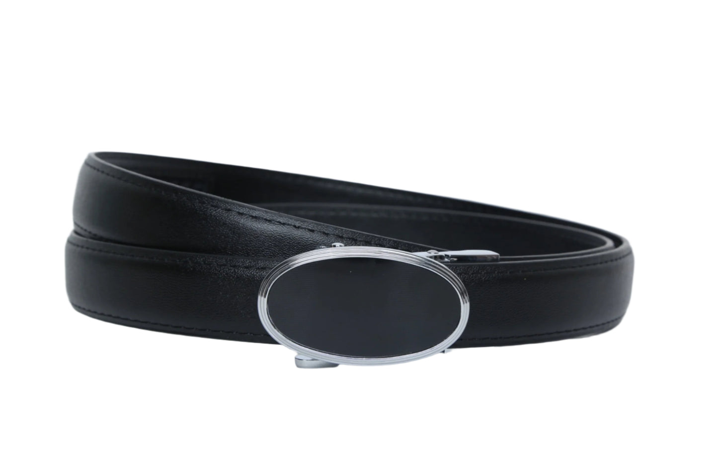 SSN Oval Silver Auto Lock Black Belt