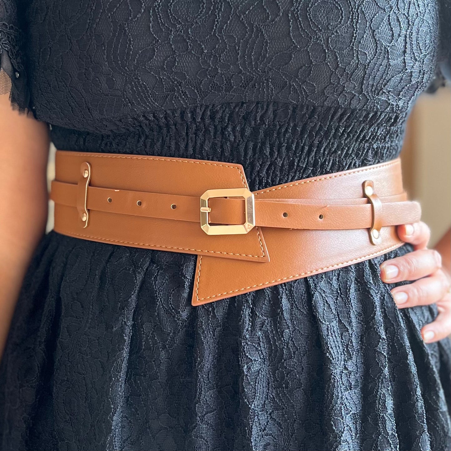 Criss Cross Tan Belt for Women in India 2