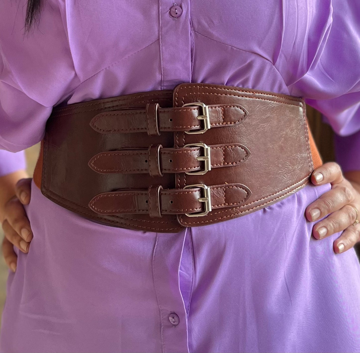 Three Buckle Belt | Brown.